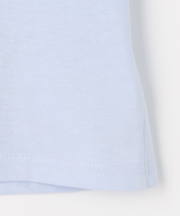 ANY KIDS 【洗濯機可能】肩あき ロゴ刺繍Tシャツ サックスブルー