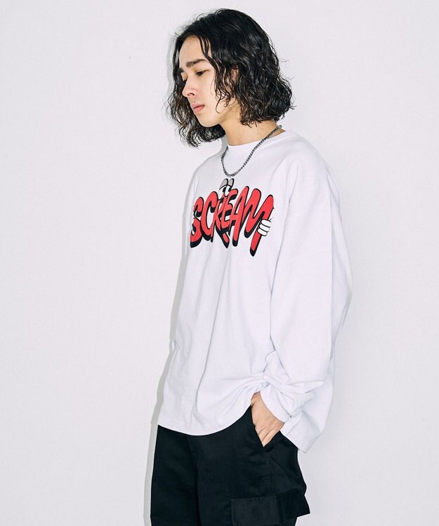 WEGO 【SETITEM】アクセ付きグラフィックロンT ホワイトその他