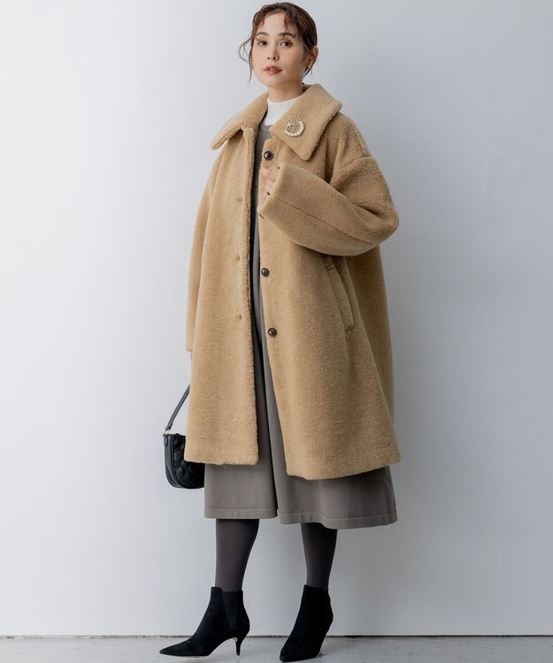 組曲 テディボア コート ベージュ系