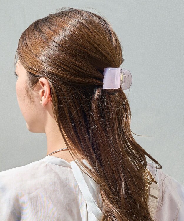 Phoebe <オンワード限定セット>【痛くないシリーズ】ミルキースタッズミニバンスクリップ×パワーストーンイヤリング ピンク