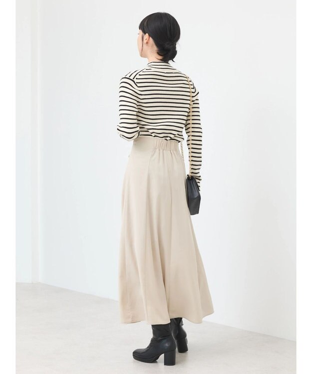 earth music&ecology リボンフレアスカート Beige