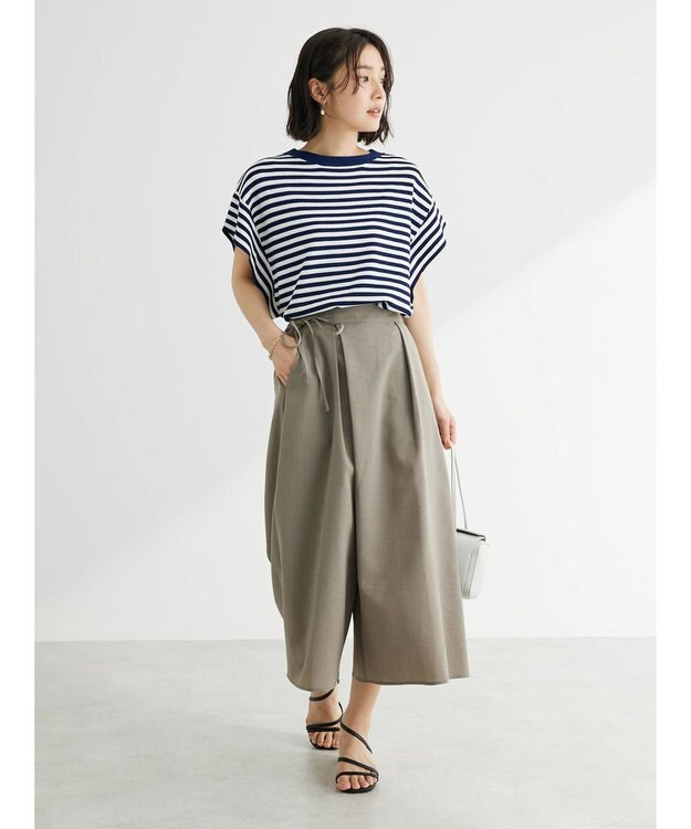 Green Parks 接触冷感　ガウチョパンツ Dark Beige