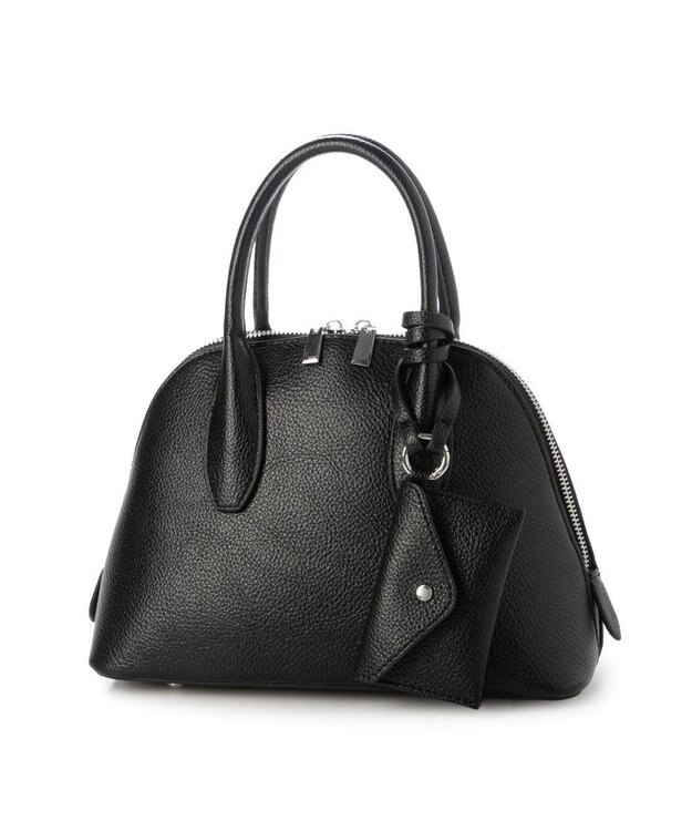 UNBILLION カシュカシュ cachecache / ポーチ付きシェル型ボストン ブラック