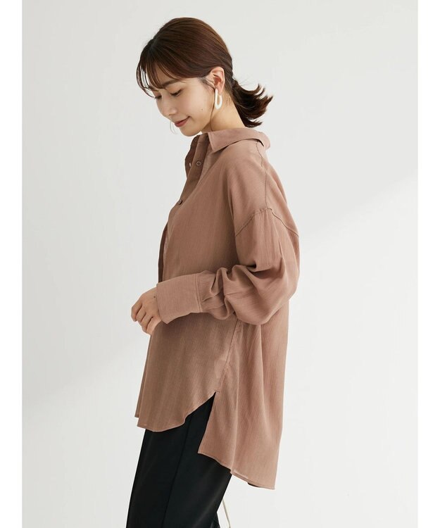 Green Parks ワッシャービッグシャツ Brown