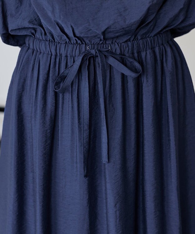 Tiaclasse 【洗える】フリル袖ワンピース ブルー