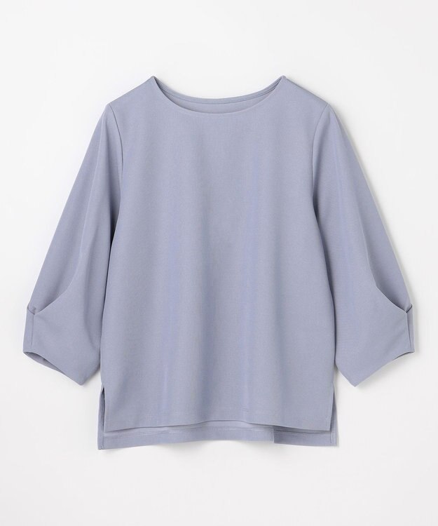 ANY L コンフォータブル袖タックブラウス ライトブルー