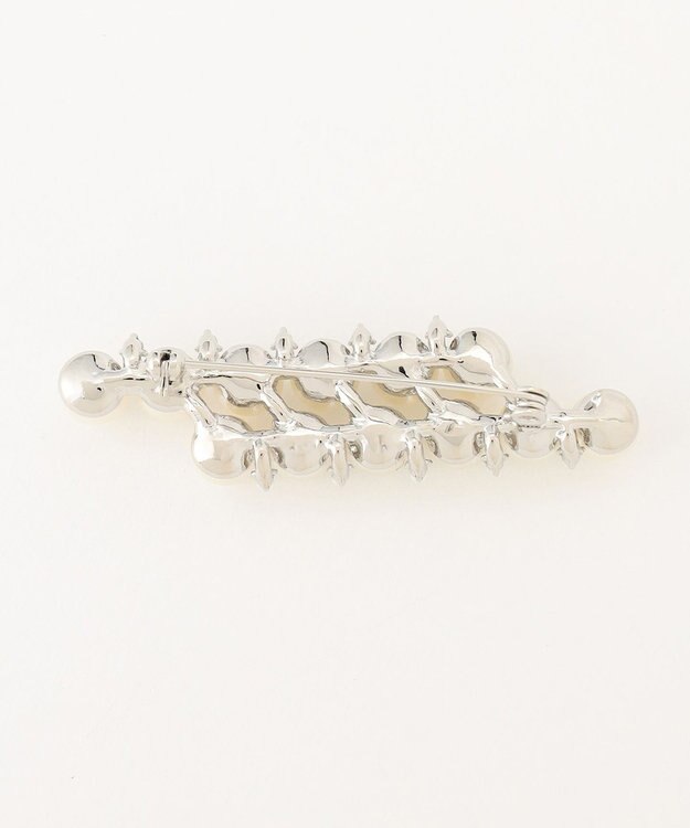 23区 パールダブルライン ブローチ シルバー系