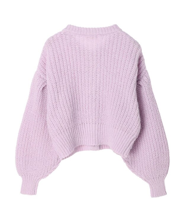 earth music&ecology ヘアリーショートニットカーディガン Lavender