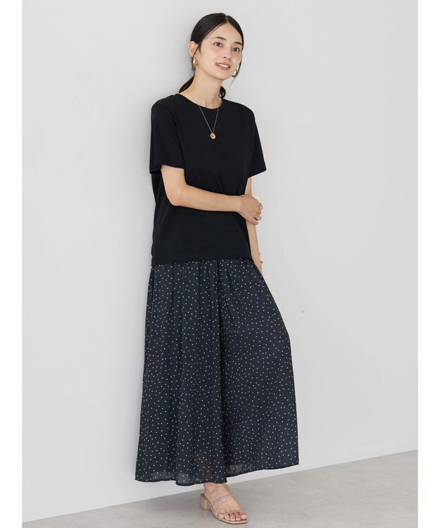 AMERICAN HOLIC エアリーギャザーガウチョパンツ【裏地：接触冷感】 Dot