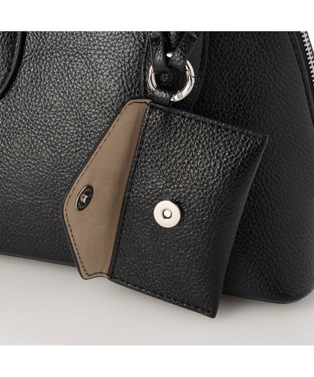 UNBILLION カシュカシュ cachecache / ポーチ付きシェル型ボストン ブラック