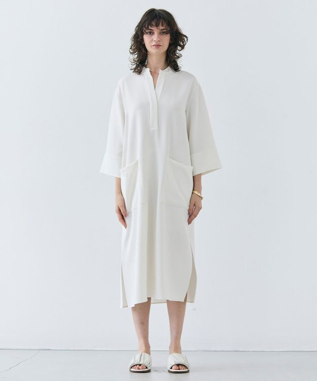 BEIGE， 【洗える】RUE / クロスオーバーVネックワンピース Meringue