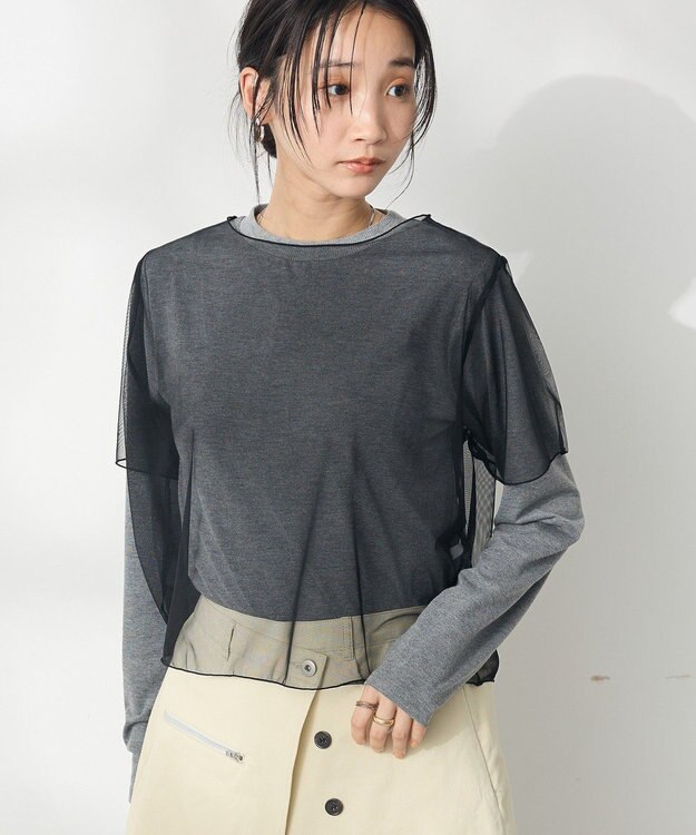 CRAFT STANDARD BOUTIQUE チュールレイヤートップス Black