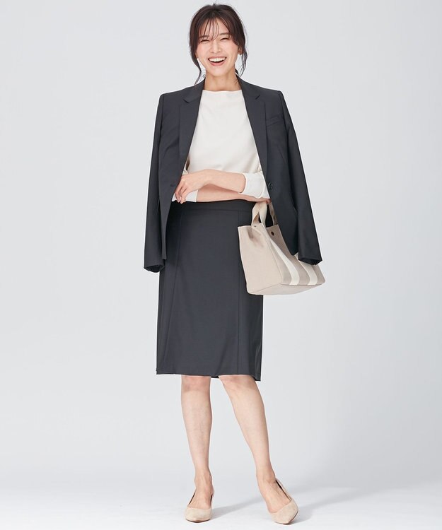 23区 L 【洗える】ヴィスコースソフトポンチ ラグラン カットソー アイボリー系