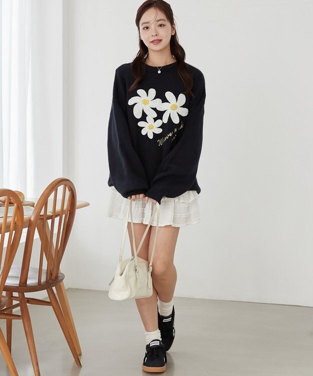 WEGO フラッフィーグラフィックBIGニットプルオーバー 柄3