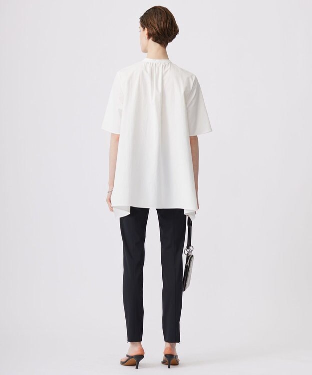 ICB 【接触冷感・UVカット・洗える】ヴィンテージスパンブロード バンドカラーブラウス オフホワイト系