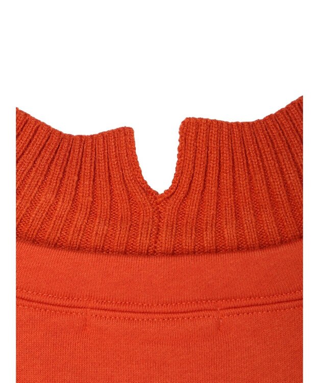 Green Parks 裏起毛ニットリブドッキングプルオーバー Orange