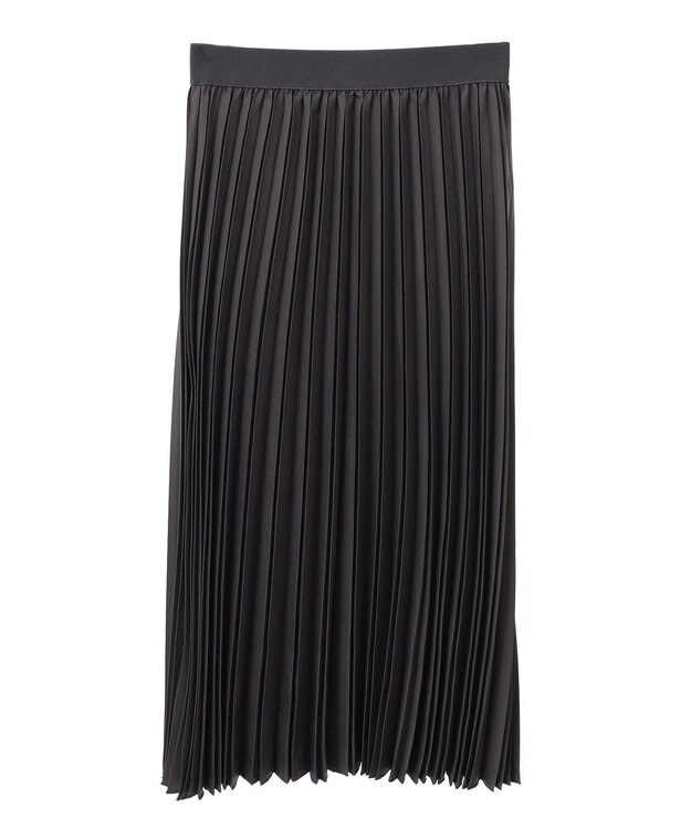 Green Parks 微光沢　プリーツスカート Dark Gray