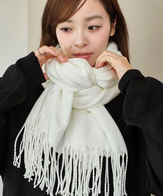 WEGO 【マフラー】大判ストール ホワイト