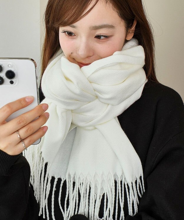 WEGO 【マフラー】大判ストール ホワイト