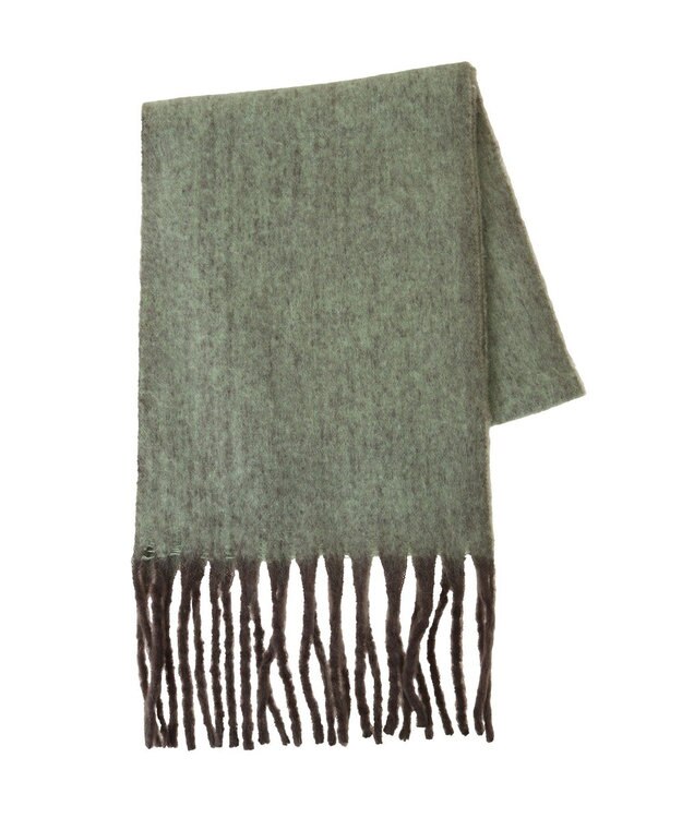 Green Parks ・ｆｕｒｒｙ　ｒａｔｅ　ヘアリーカラーマフラー Brown