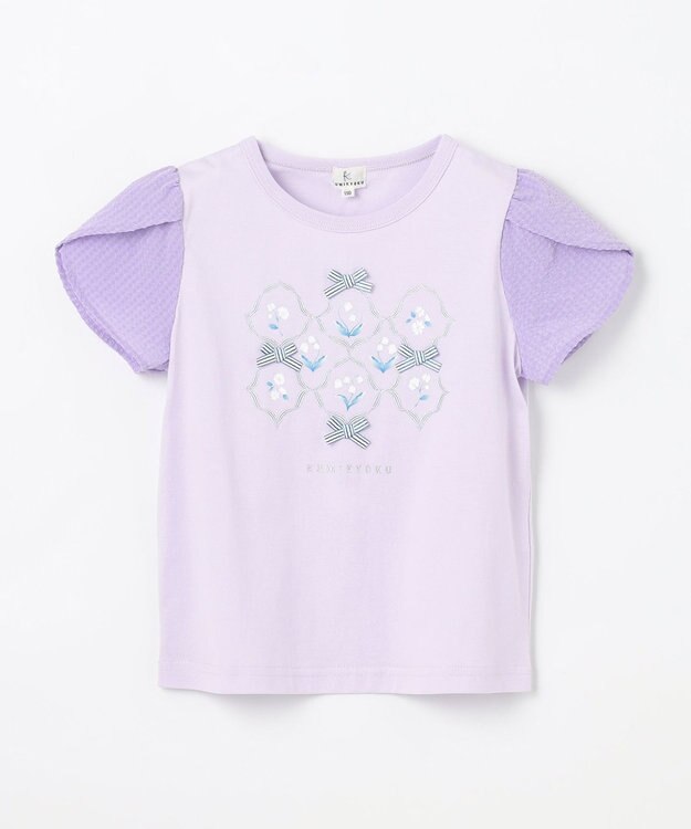 組曲 KIDS 【110-140㎝】スズランプリント Tシャツ ラベンダー