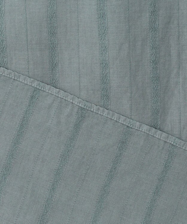 J.PRESS MEN 【HYBRID LINEN】ドビーストライプ バンドカラーラガーシャツ スモーキーグリーン系