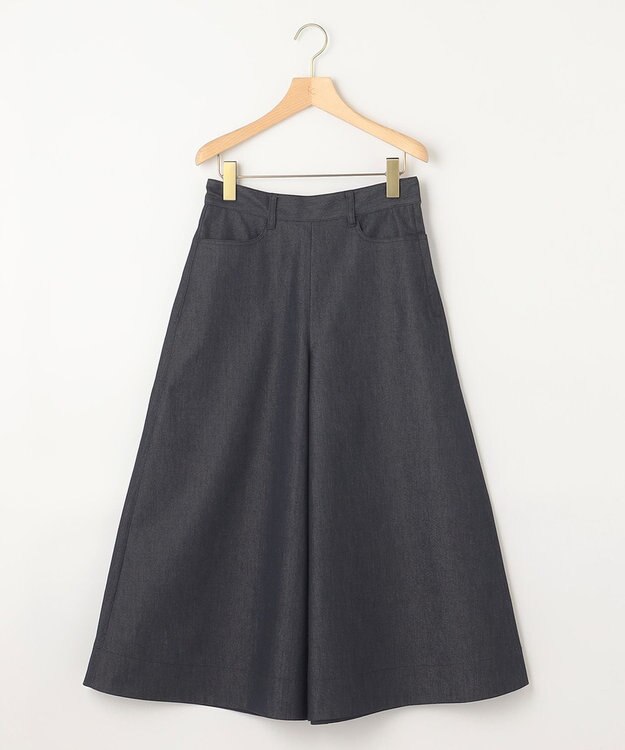 組曲 【洗える】デニムライクギャバ パンツ ネイビー系