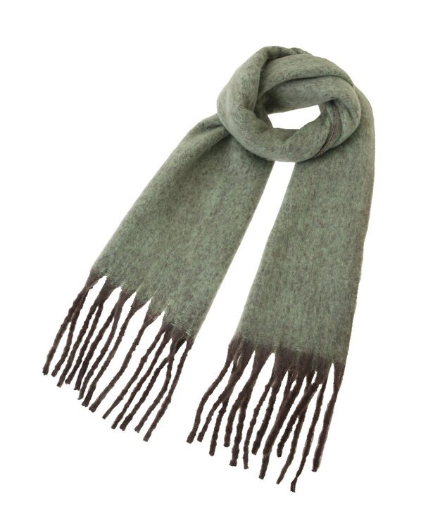 Green Parks ・ｆｕｒｒｙ　ｒａｔｅ　ヘアリーカラーマフラー Brown