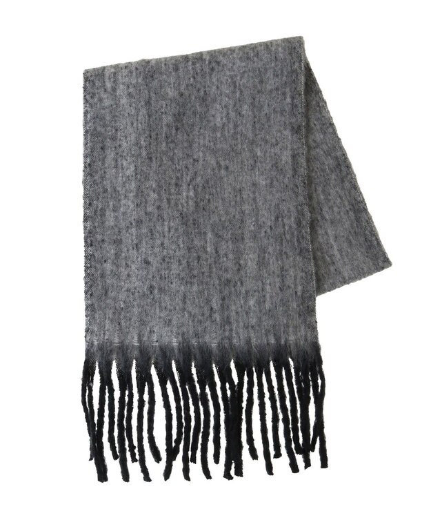 Green Parks ・ｆｕｒｒｙ　ｒａｔｅ　ヘアリーカラーマフラー Black