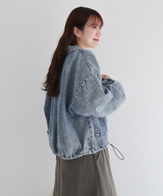 Green Parks ・ＥＬＥＮＣＡＲＥ　ＤＵＥ　デニムステンカラーブルゾ Light Indigo