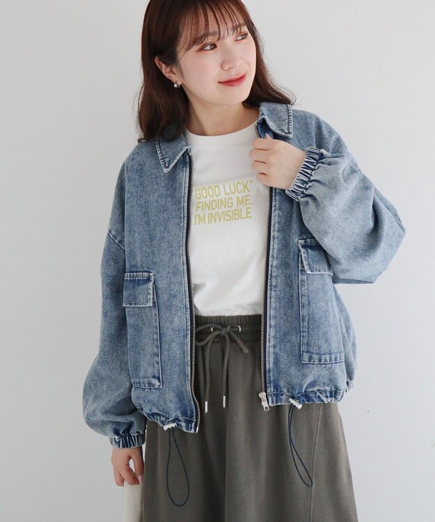 Green Parks ・ＥＬＥＮＣＡＲＥ　ＤＵＥ　デニムステンカラーブルゾ Light Indigo