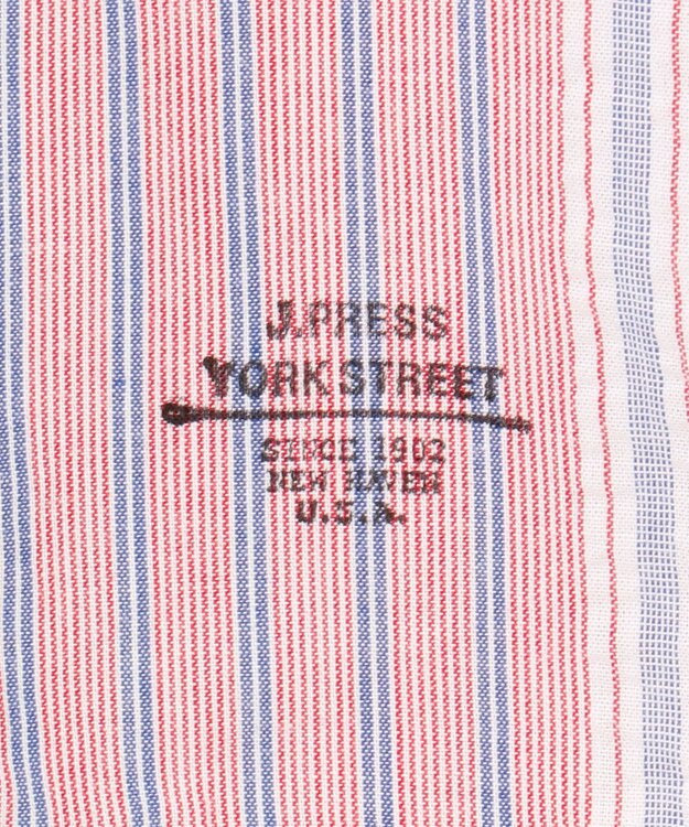 J.PRESS YORK STREET 【UNISEX】ランダムストライプ シャツ レッド系1