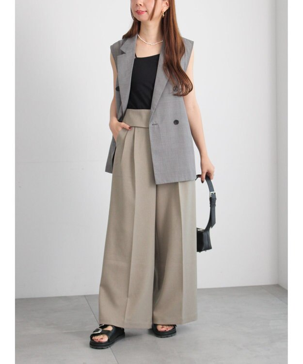 Te chichi サイドオープンライトジレ ブラック