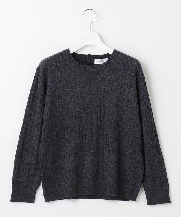 J.PRESS LADIES 【洗える】KNIT BASIC クルーネック ニット グレー系