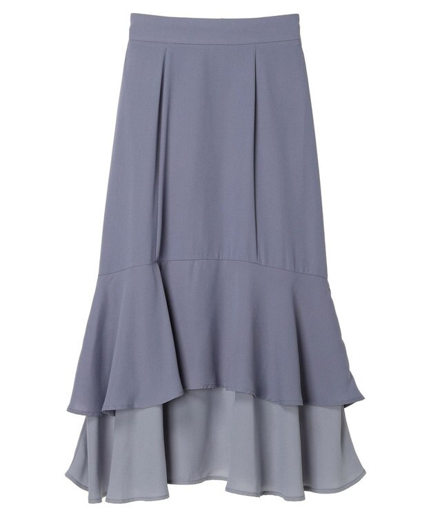 earth music&ecology バイカラーラッフルヘムスカート Blue