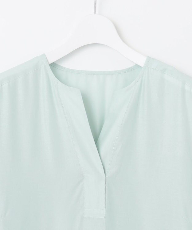 自由区 【カタログ掲載・洗える】エンブロイダリーローン ワンピース アクア×ベージュ