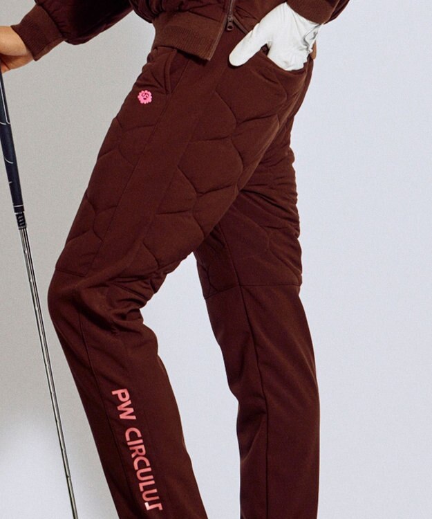 PW CIRCULUS 【撥水加工 / ストレッチ】【MEN】キルティング中綿パンツ ゴルフ ダークブラウン系