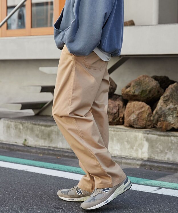 WEGO 【ウエストゴム/SMLサイズ展開/ユニセックス着用ITEM】チノイージーストレートパンツ ベージュ