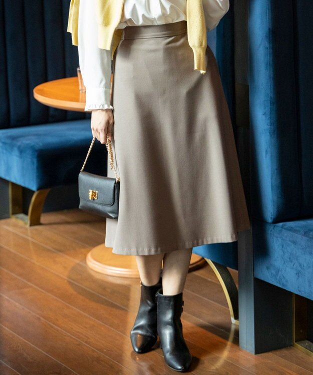 ANY SIS ビューティサーモ2WAYストレッチ フレアスカート グレージュ