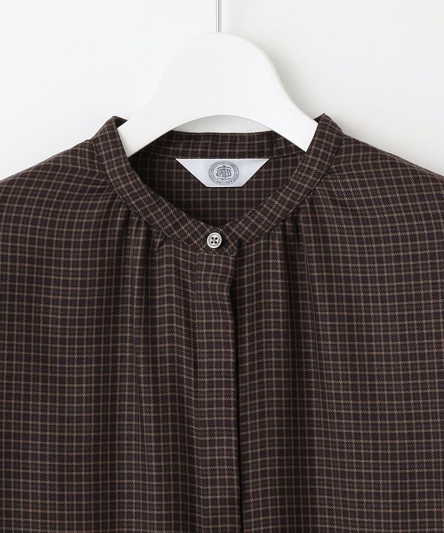 J.PRESS LADIES L 【洗える】Pe/Vis サイロチェック ブラウス ネイビー系3