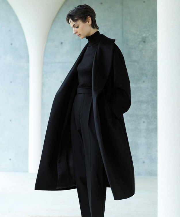 【未使用品】シトラスノーツ カシミヤ100% カシミヤコート フリルデザイン 未使用品】シトラスノーツ カシミヤ100% カシミヤコート フリル