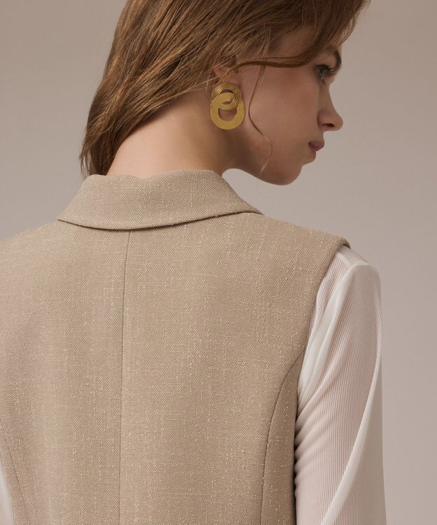 GRACE CONTINENTAL ツイードテーラーサロペット ベージュ