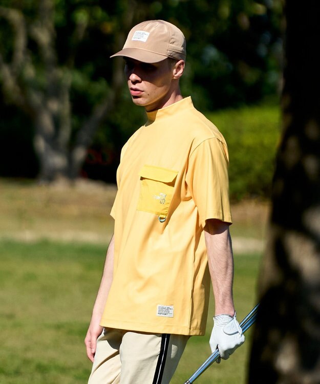 PW CIRCULUS 【UV遮蔽率99.5%  UVカット/速乾/ストレッチ】【GOLF OUT掲載】【MEN】ポケットモックT  ゴルフ イエロー系