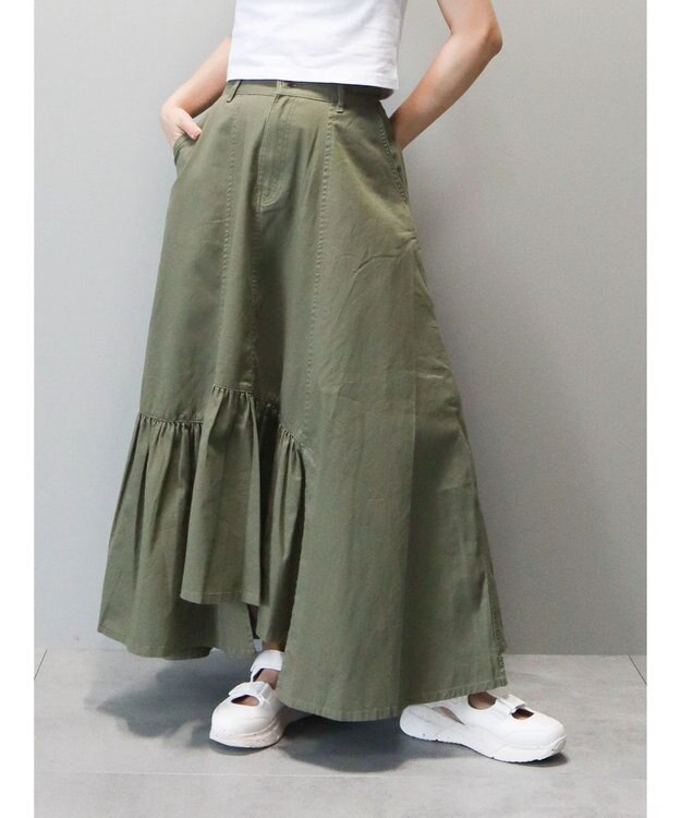 Green Parks ・ＳＵＧＡＲ　ＳＰＯＯＮ　イレヘムツイルスカート Khaki