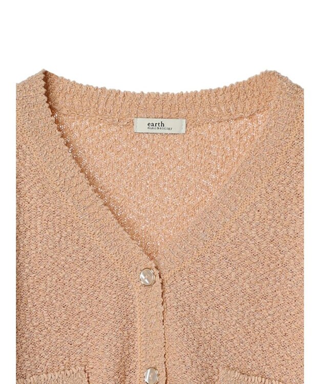 earth music&ecology ポコポコヤーンショートカーディガン Light Pink