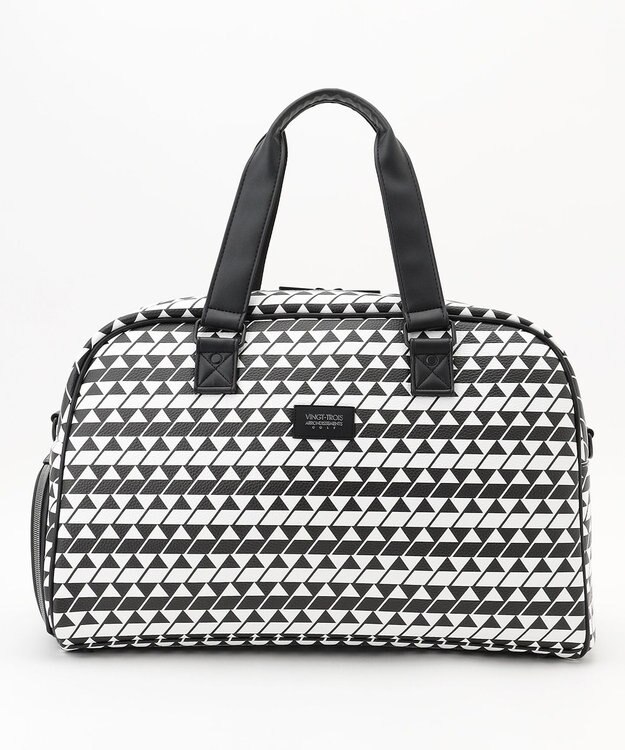 23区GOLF 【UNISEX】フラッグ総柄ボストンバッグ　シューズ収納付きの大容量　ショルダー持ちも可能 ブラック系5