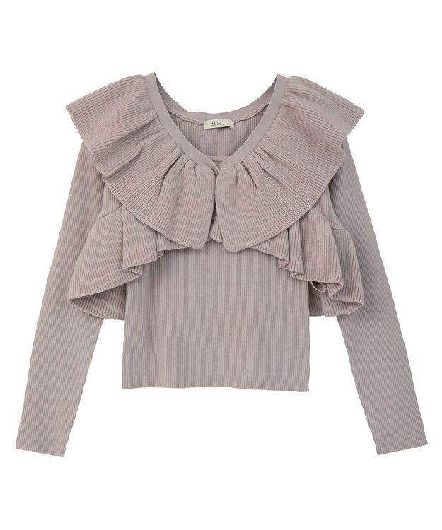 earth music&ecology 【SET ITEM】ラッフルニットボレロアンサンブル Gray