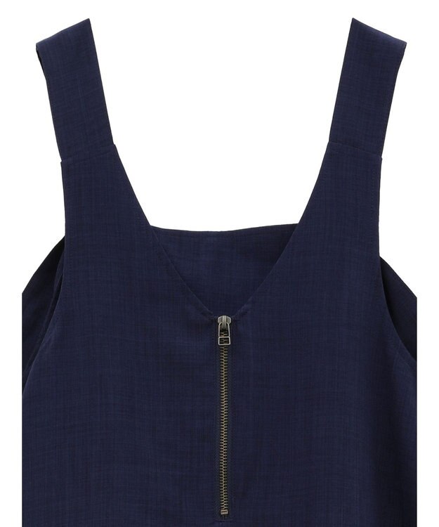 CRAFT STANDARD BOUTIQUE 前後2WAY麻調パネルワンピース Navy