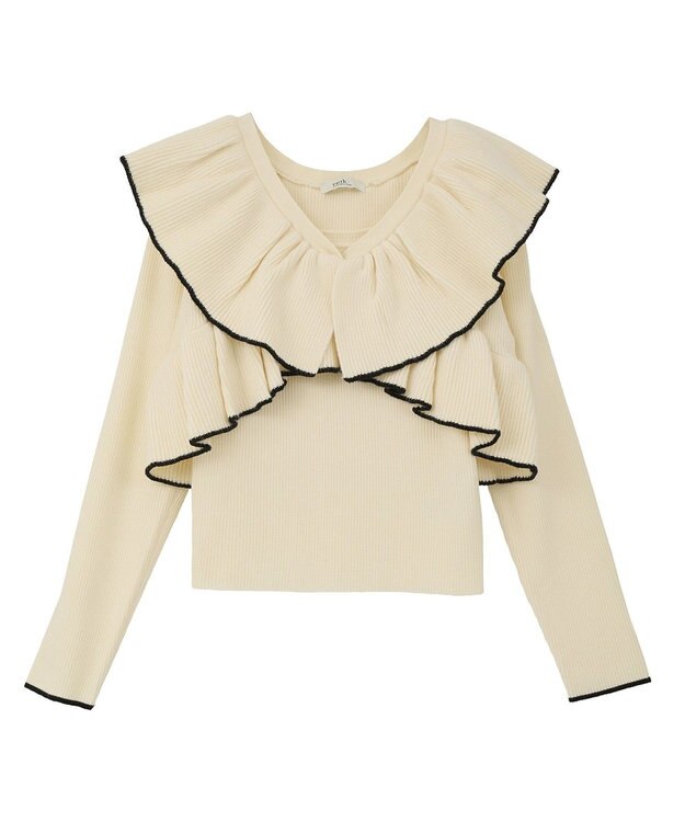 earth music&ecology 【SET ITEM】ラッフルニットボレロアンサンブル Ivory