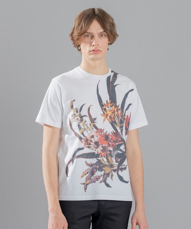 JOSEPH HOMME ピクセルフラワープリント　Ｔシャツ ホワイト系